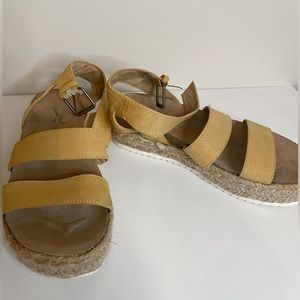 Yellow Platform Espadrilles Sandals
